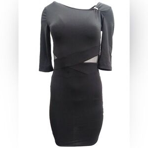 Black Opaque Pencil Body Con